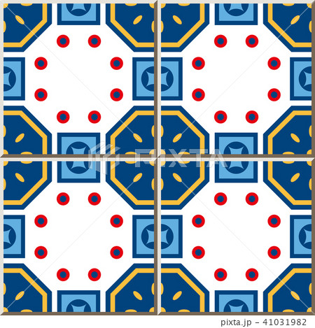 Ceramic tile retro vintage kaleidoscope pattern 41031982