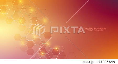 Hexagons design for medical, science and digital technology. Geometric abstract background with 41035849