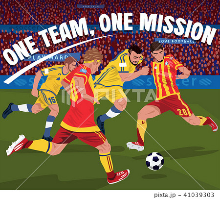 Soccer players fighting for ball 41039303