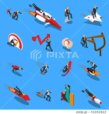 Accelerate Business Concept Isometric Icons 41042822