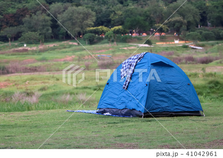 Campsite,tents on the lawn with nature landscapes 41042961