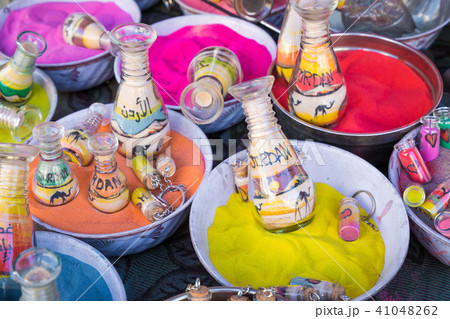 Souvenirs from Jordan - bottles with sand and shap 41048262