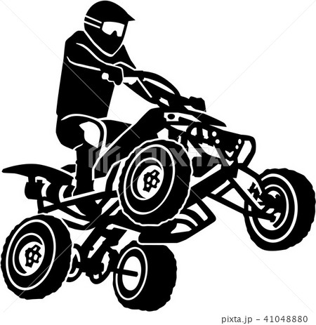 Quad driver making a stunt 41048880