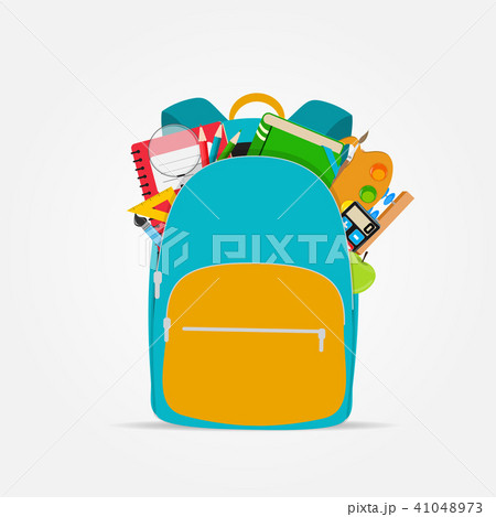 Bag, backpack icon with school accessories. Vector Illustration Bag, backpack icon with school accessories. Vector Illustration 41048973
