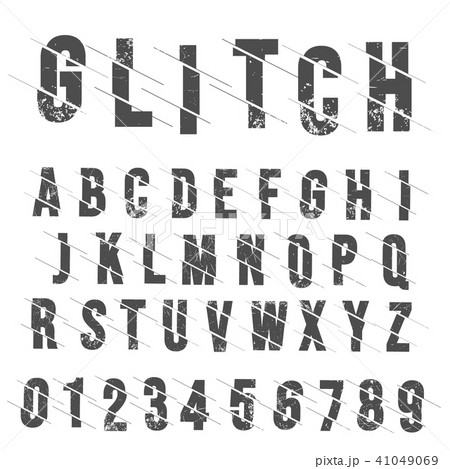 Glitch font alphabet template Glitch font alphabet template 41049069