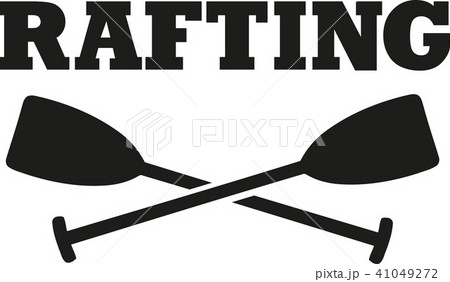 Rafting with crossed paddles Rafting with crossed paddles 41049272