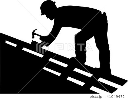 Roofer Silhouetteのイラスト素材