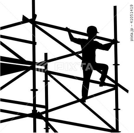 Scaffolder on the frame silhouette 41051419