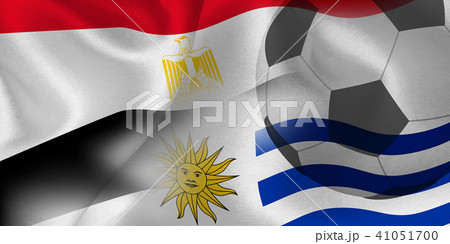 エジプト ウルグアイ 国旗 サッカー のイラスト素材
