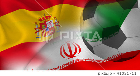 スペイン イラン 国旗 サッカー のイラスト素材