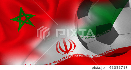モロッコ イラン 国旗 サッカー のイラスト素材