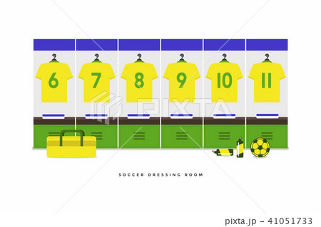 Brazil Football or soccer team dressing room. Brazil Football or soccer team dressing room. 41051733