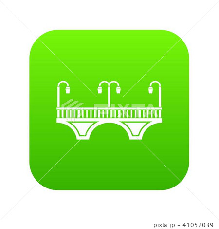 Retro arch bridge icon green vector Retro arch bridge icon green vector 41052039