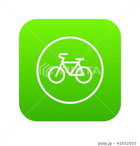 Sign bike icon digital green 41052055