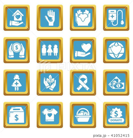 Charity icons set sapphirine square vector Charity icons set sapphirine square vector 41052415