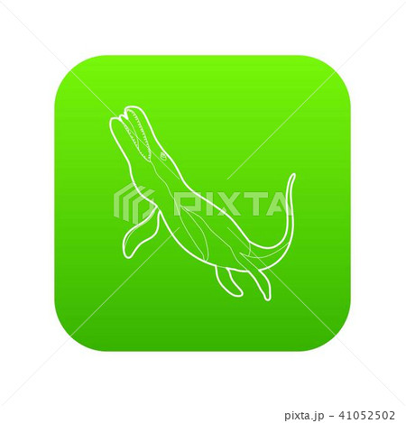 Underwater dinosaur car icon green vector 41052502