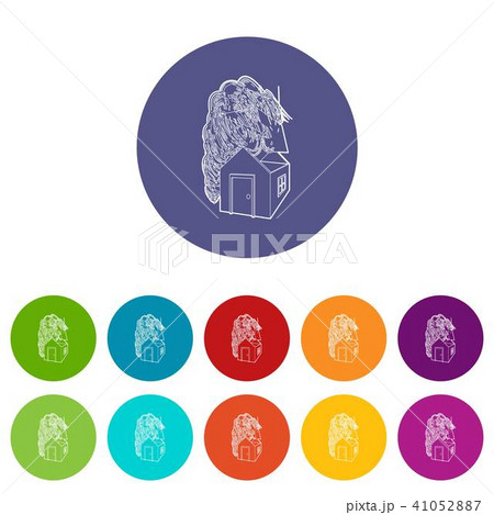 House destroyed by hurricane icon, outline style 41052887