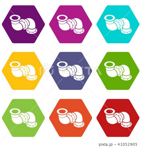 Adapter pipe icons set 9 vector 41052905
