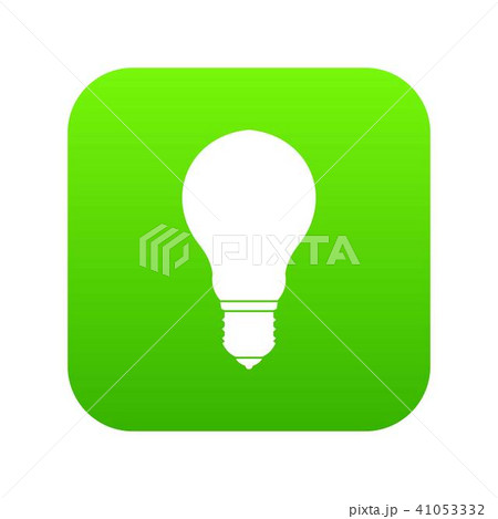 Light bulb icon digital green 41053332