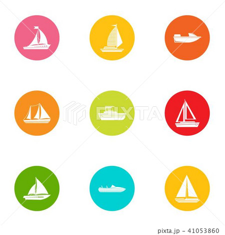 Dinghy icons set, flat style Dinghy icons set, flat style 41053860
