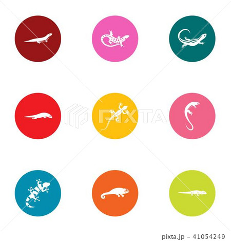 Pangolin icons set, flat style 41054249