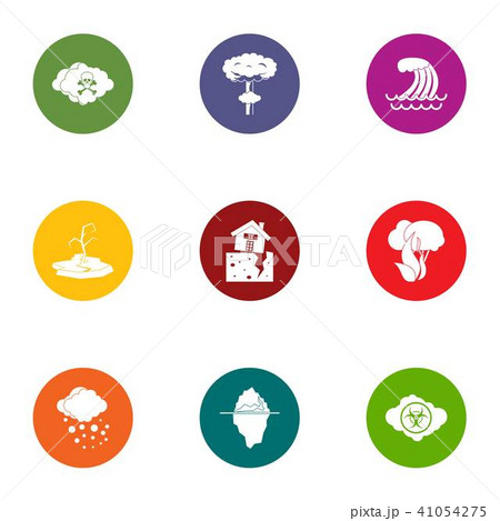 Weather storm icons set, flat style 41054275