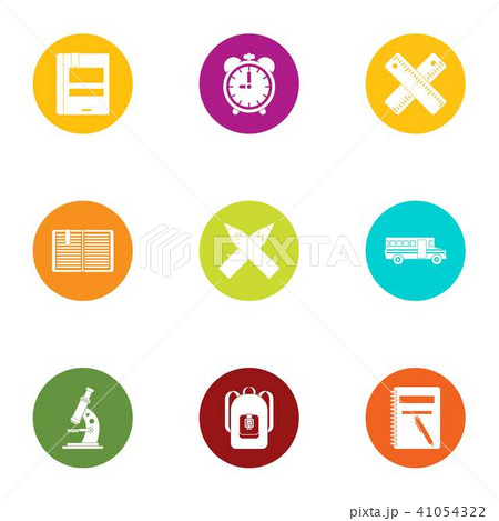 School preparation icons set, flat style School preparation icons set, flat style 41054322
