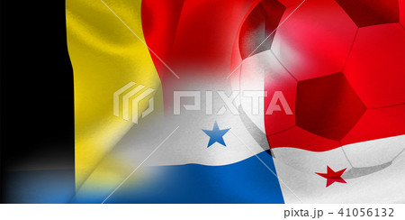 ベルギー パナマ 国旗 サッカー のイラスト素材