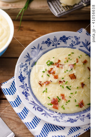 Mashed potatoes, fresh herb and crispy bacon in Mashed potatoes, fresh herb and crispy bacon in 41056638