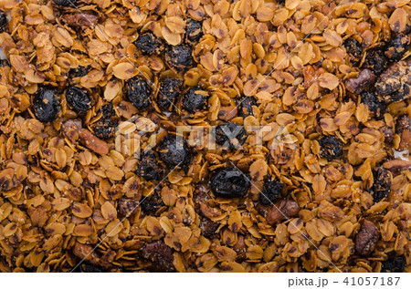 Granola baked in oven with nuts 41057187