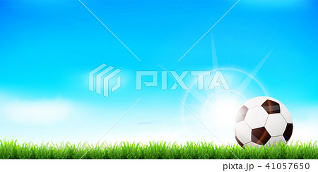 サッカー ボール 風景 背景 のイラスト素材