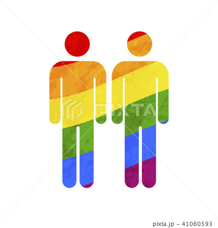 Man gay couple icon, LGBT symbol on white 41060593