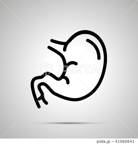 Simple black human stomach icon with with shadow 41060641