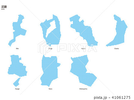 ベクター イラスト デザイン 地図 マップ 日本 近畿 ドットのイラスト素材