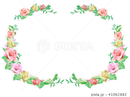 バラの花の枠のイラスト素材