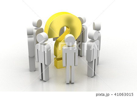 3d people around the question mark 41063015