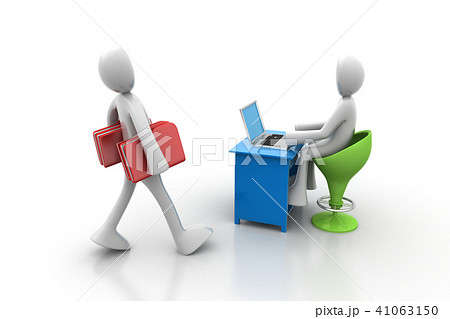 3d people carrying the file folder in office 41063150