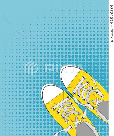 Pair of shoes on color background in Pop Art Style Vector Illustration Pair of shoes on color background in Pop Art Style Vector Illustration 41063334