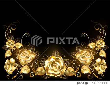 Black background with gold roses Black background with gold roses 41063444