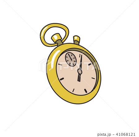 Stopwatch clock. Time symbol, icon. Colored line vector illustration. Isolated on white background Stopwatch clock. Time symbol, icon. Colored line vector illustration. Isolated on white background 41068121