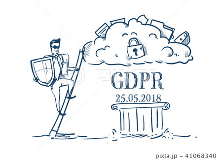 man in business suit shield climb the ladder data cloud General Data Protection Regulation GDPR man in business suit shield climb the ladder data cloud General Data Protection Regulation GDPR 41068340