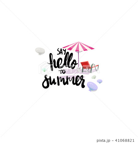 hello summer badge Isolated Typographic Design Label. Season Holidays lettering for logo,Templates 41068821