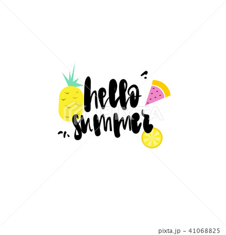 hello summer badge Isolated Typographic Design Label. Season Holidays lettering for logo,Templates 41068825