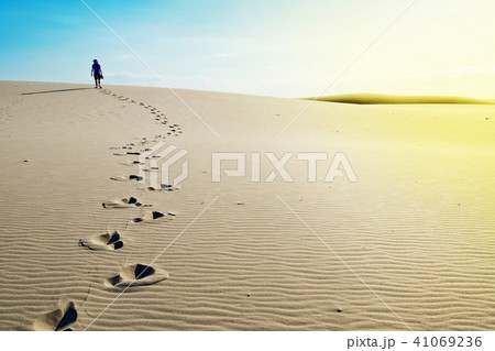 Footprint on sand dunes Footprint on sand dunes 41069236