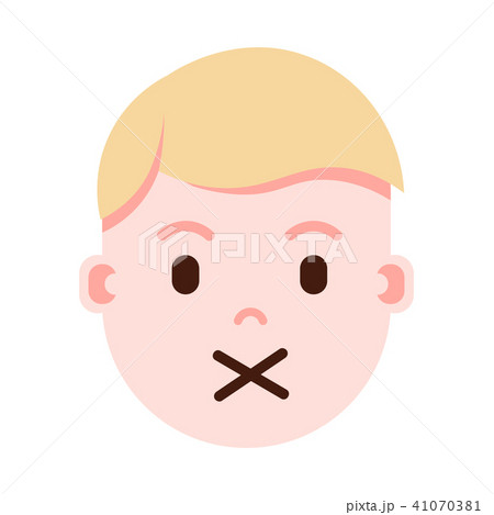 boy head with facial emotions, avatar character, man silence face with different male emotions 41070381
