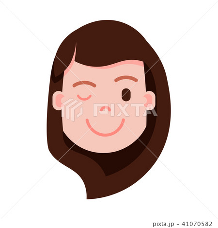 girl head emoji personage icon with facial emotions, avatar character, woman wink face with girl head emoji personage icon with facial emotions, avatar character, woman wink face with 41070582
