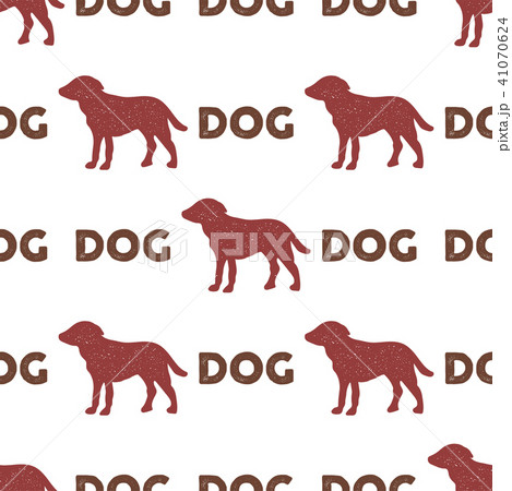 Year of the dog pattern. Symbol of 2018 seamless background. Dog icon and typography elements. Retro 41070624