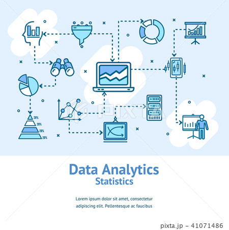Data Analytics Statistics Signs Banner Card. Vector 41071486