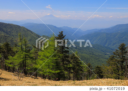 奥秩父主脈から望む富士山　甲武信ヶ岳～雁坂峠 41072019