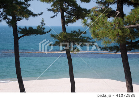 皆生温泉 砂浜と青い海に青空 皆生温泉 砂浜と青い海に青空 41072939